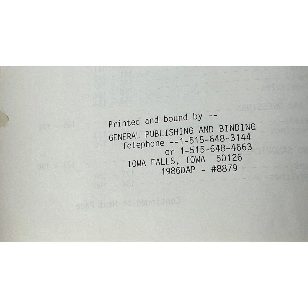 St Paul Lutheran Church Centennial Cookbook‎ Sheldon Iowa 1887-1987 Vintage